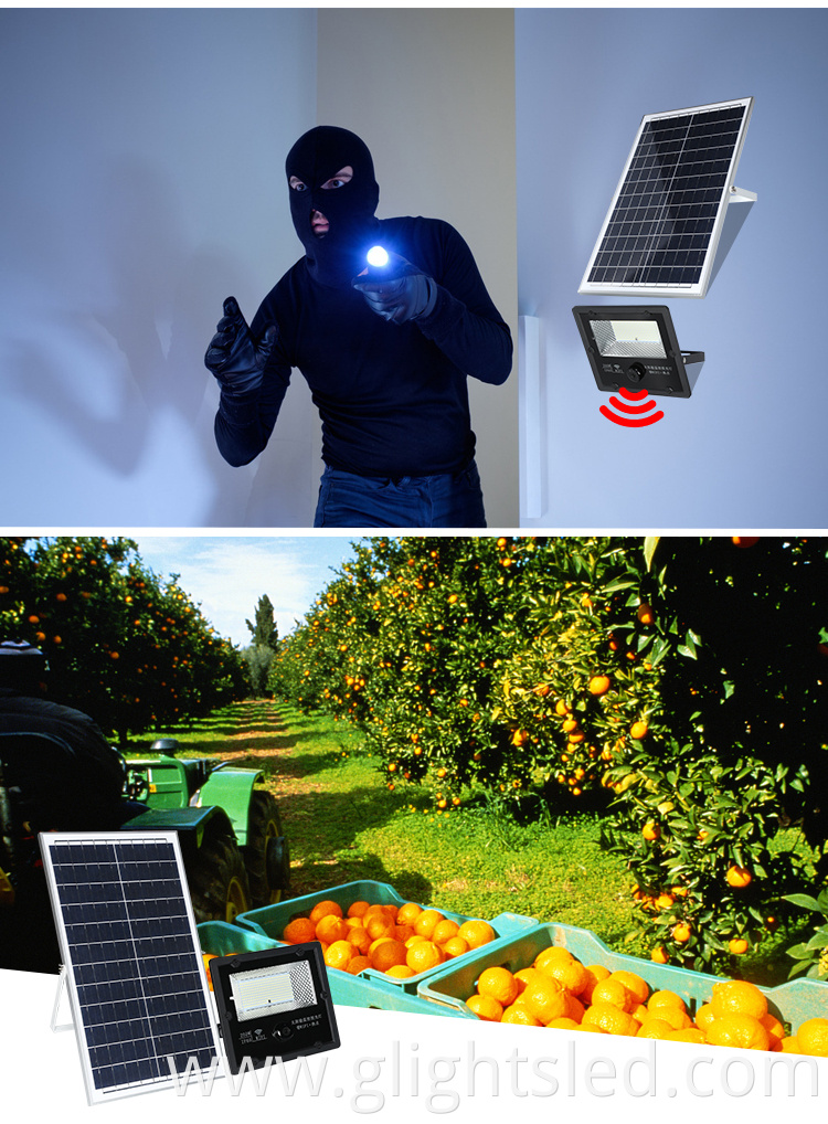 Security outdoor lighting ip65 waterproof 200watt 400watt solar surveillance camera led floodlight